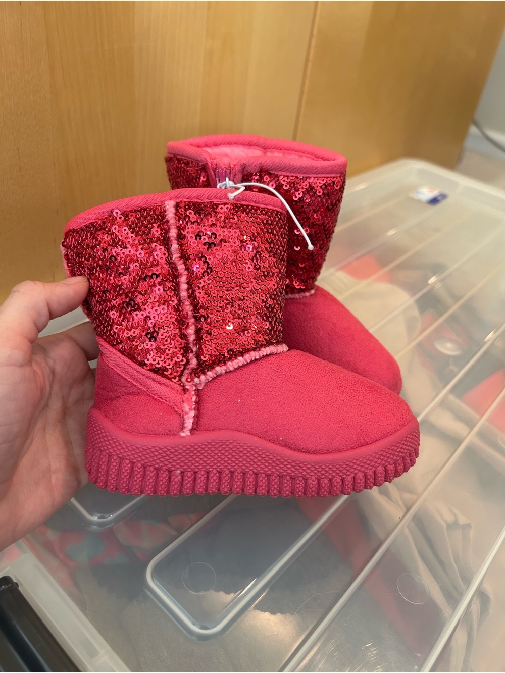 Girls' Pink Sequin Winter Boots - Kids Shoes